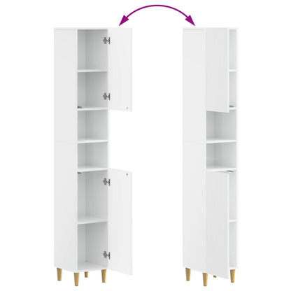 Bathroom Cabinet with Open Shelf ARNHEM High Gloss White