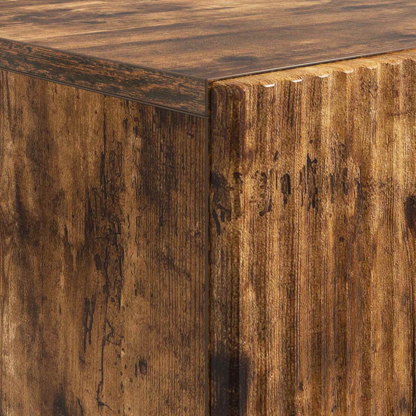 Bathroom Cabinet with Open Shelf ARNHEM Smoked Oak