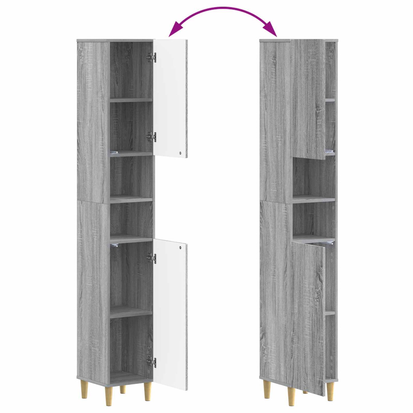 Bathroom Cabinet with Open Shelf ARNHEM Grey Sonoma