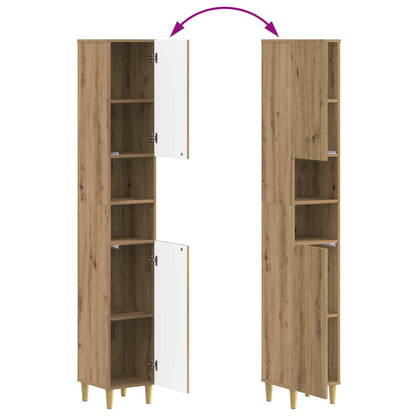 Bathroom Cabinet with Open Shelf ARNHEM Artisan Oak