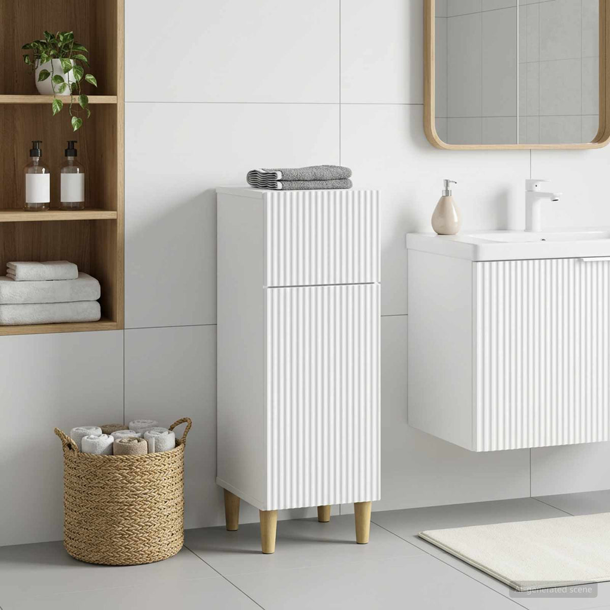 Bathroom Storage Cainet ARNHEM White 30 x 31 x 80 cm