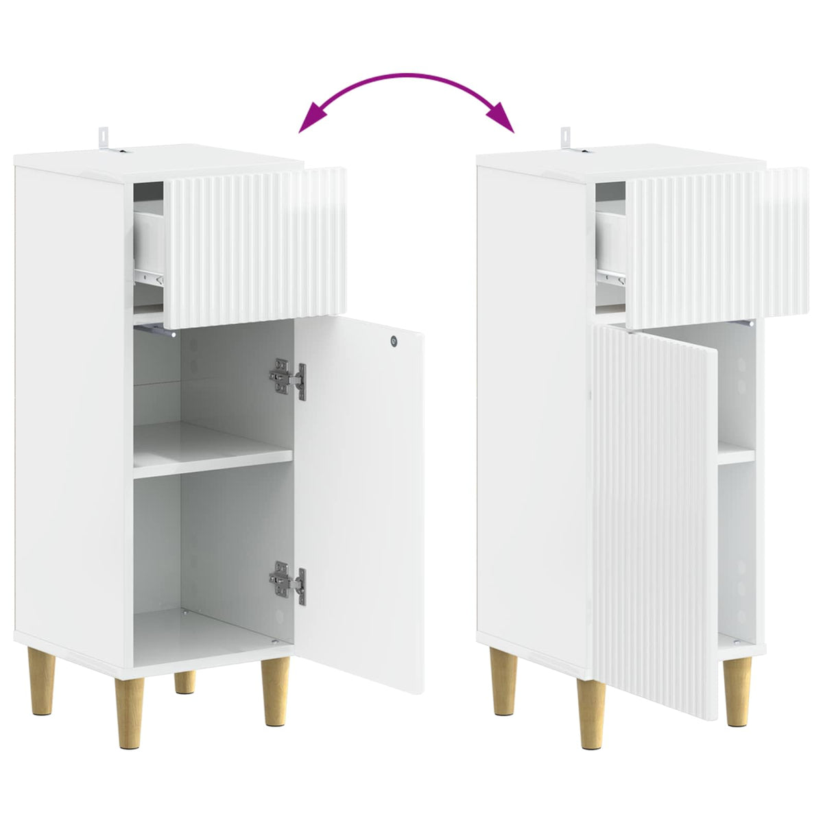 Bathroom Storage Cainet ARNHEM High Gloss White 30 x 31 x 80 cm