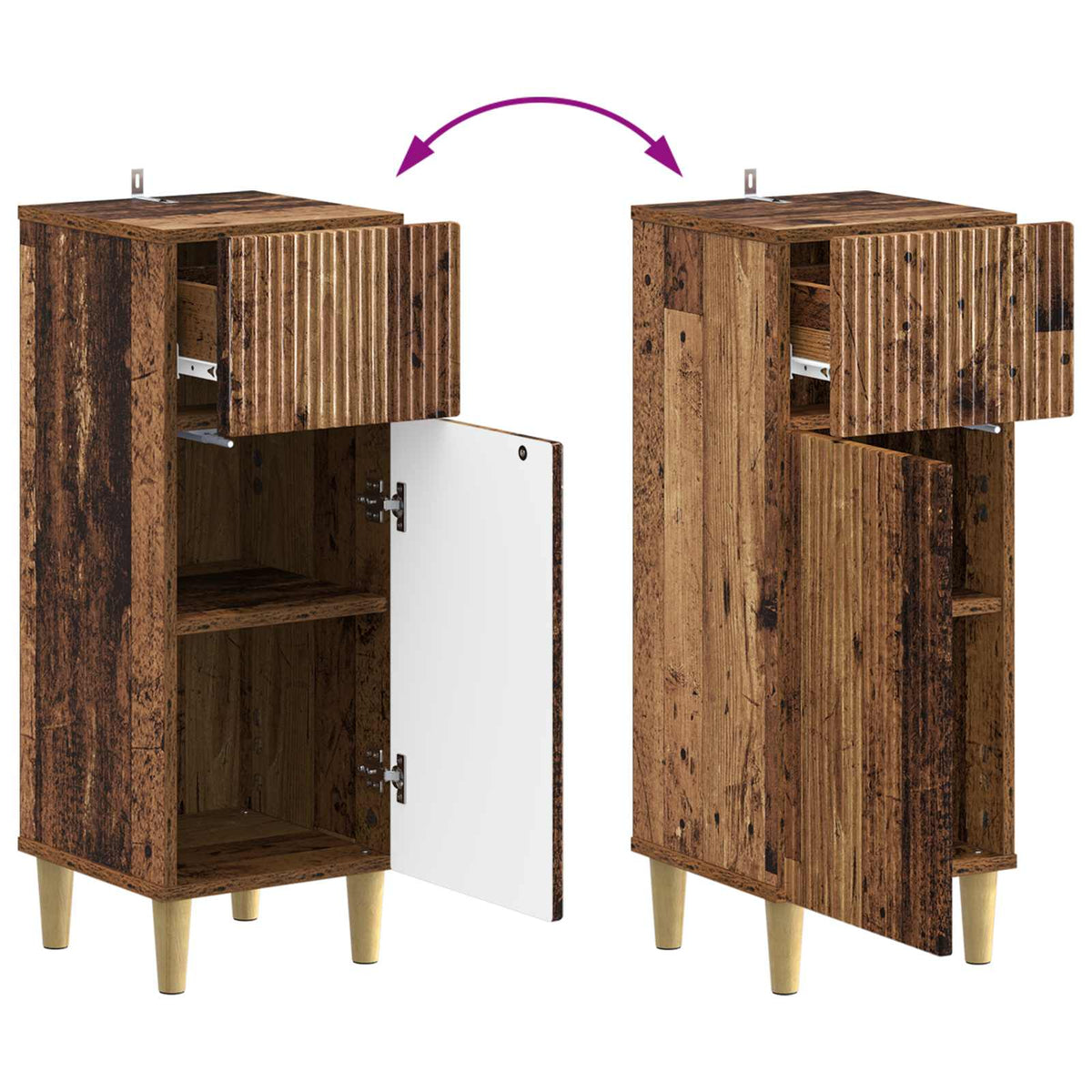 Bathroom Storage Cainet ARNHEM Old Wood 30 x 31 x 80 cm