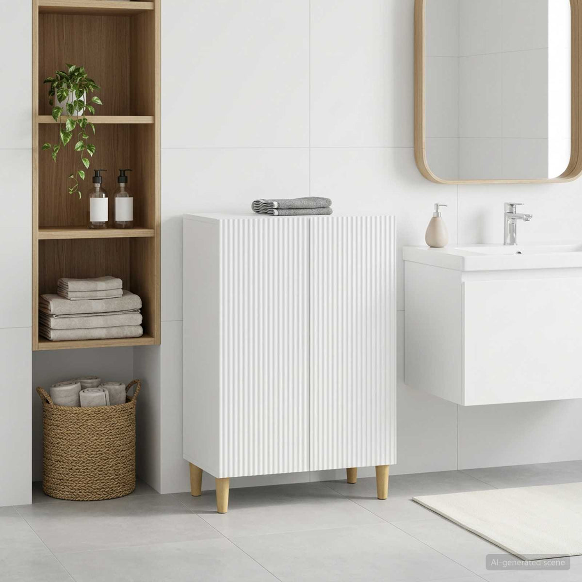 Bathroom Storage Cainet ARNHEM White 59.5 x 31 x 80 cm