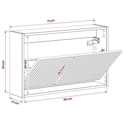 Wall-Mounted Shoe Cabinet ARNHEM 71 x 17 x 43 cm White