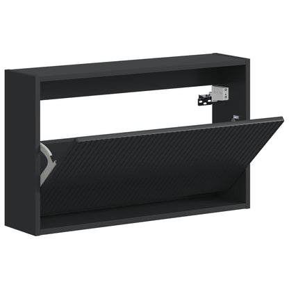 Wall-Mounted Shoe Cabinet ARNHEM 71 x 17 x 43 cm Black