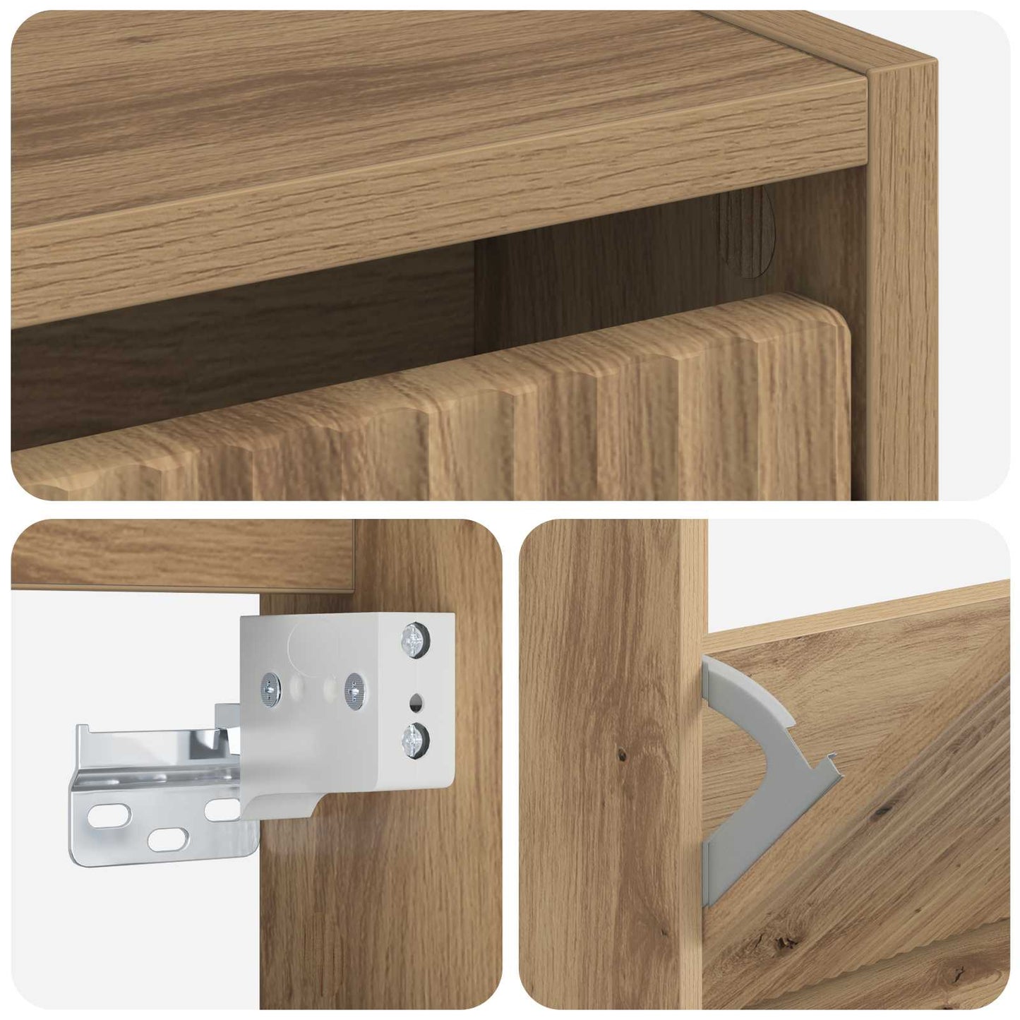 Wall-Mounted Shoe Cabinet ARNHEM 71 x 17 x 43 cm Artisan Oak