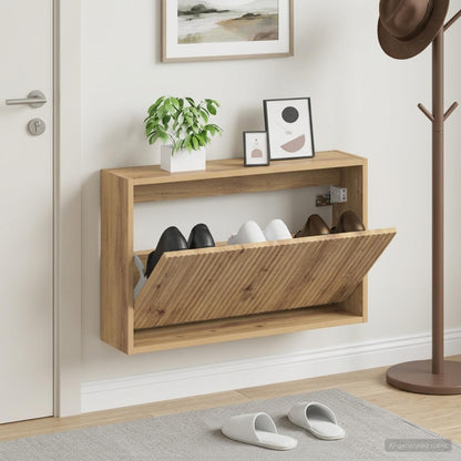 Wall-Mounted Shoe Cabinet ARNHEM 71 x 17 x 43 cm Artisan Oak