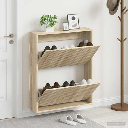 Wall-Mounted Shoe Cabinet ARNHEM 71 x 17 x 86 cm Sonoma Oak