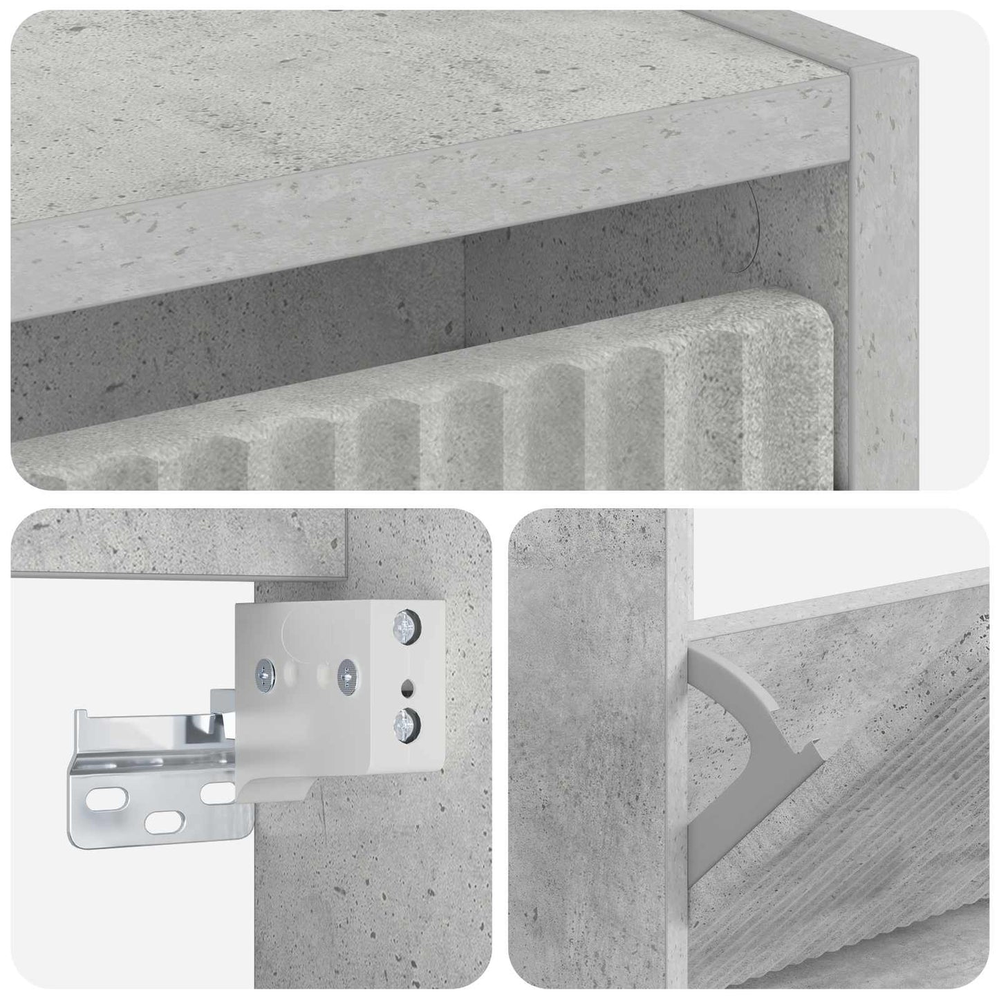 Wall-Mounted Shoe Cabinet ARNHEM 71 x 17 x 86 cm Concrete Grey