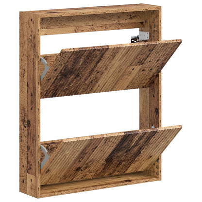 Wall-Mounted Shoe Cabinet ARNHEM 71 x 17 x 86 cm Old Wood