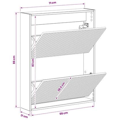 Wall-Mounted Shoe Cabinet ARNHEM 71 x 17 x 86 cm Artisan Oak