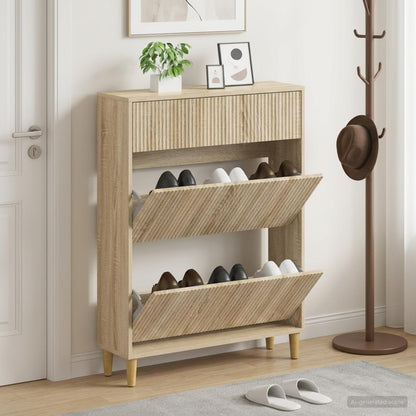 Shoe Cabinet ARNHEM 78 x 24 x 103 cm Engineered Wood Sonoma Oak