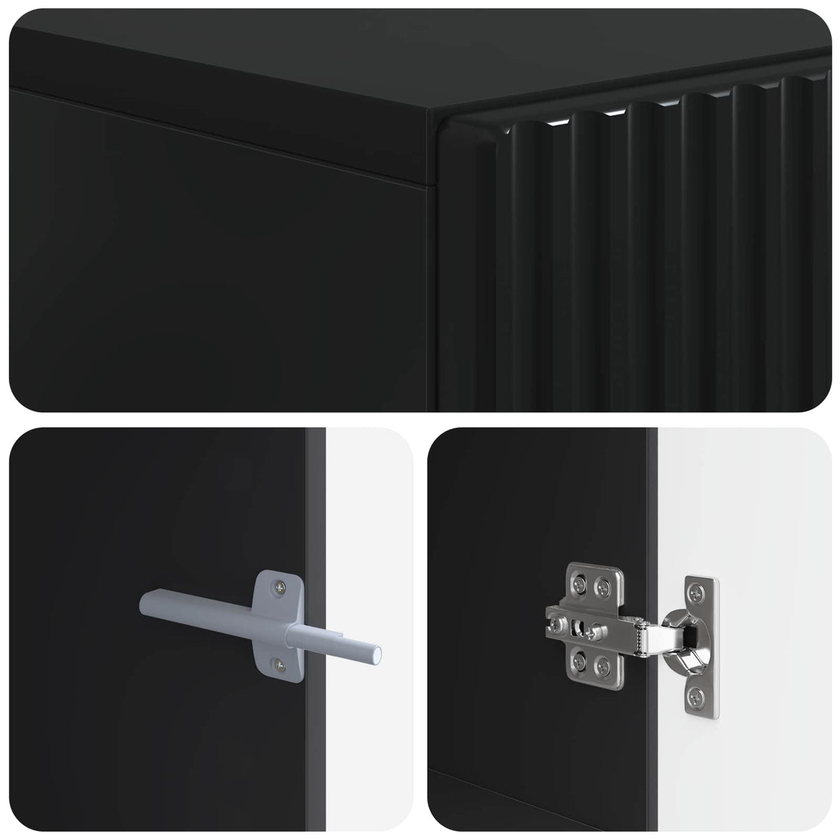 TV Cabinet Black Engineered Wood