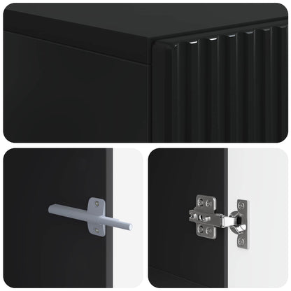 TV Cabinet Black Engineered Wood