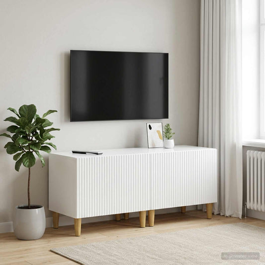 TV Cabinet High Gloss White Engineered Wood