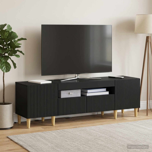 LED TV Cabinet ARNHEM 153 x 35 x 43 cm Black Engineered Wood