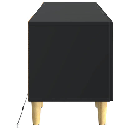 LED TV Cabinet Black Engineered Wood