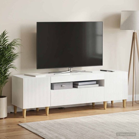 LED TV Cabinet ARNHEM 153 x 35 x 43 cm High Gloss White