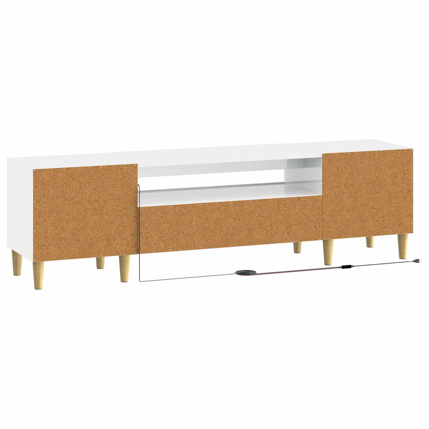 LED TV Cabinet High Gloss White Engineered Wood