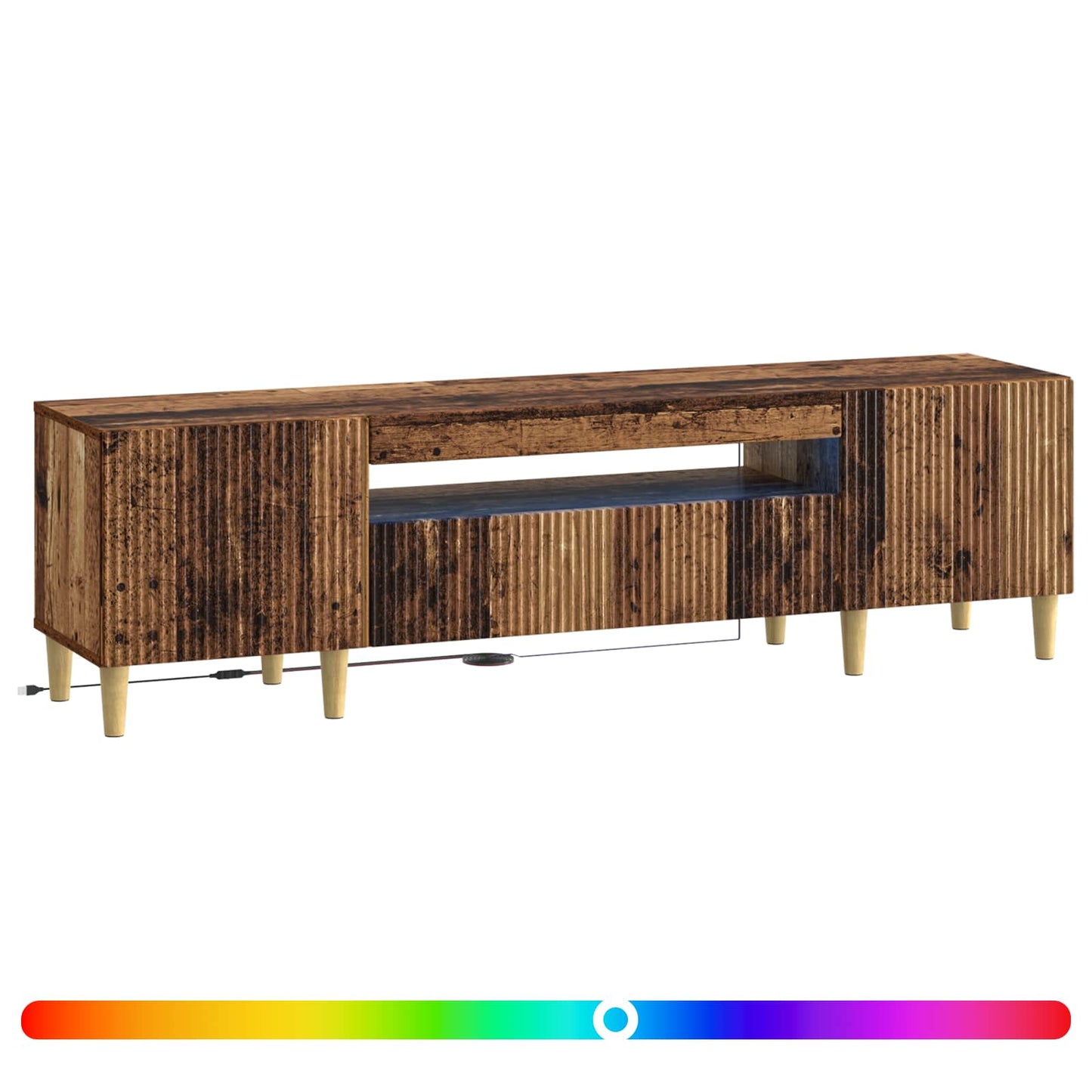 LED TV Cabinet Old Wood Engineered Wood