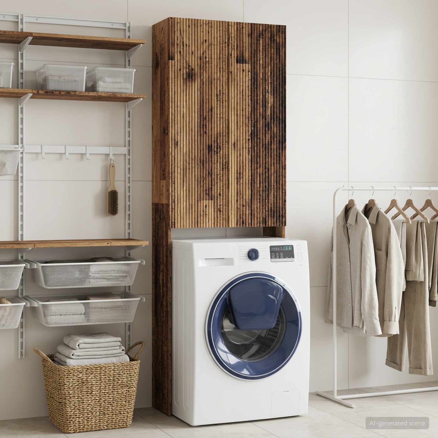 Toilet Cabinet ARNHEM Old Wood 66 x 25.5 x 190 cm