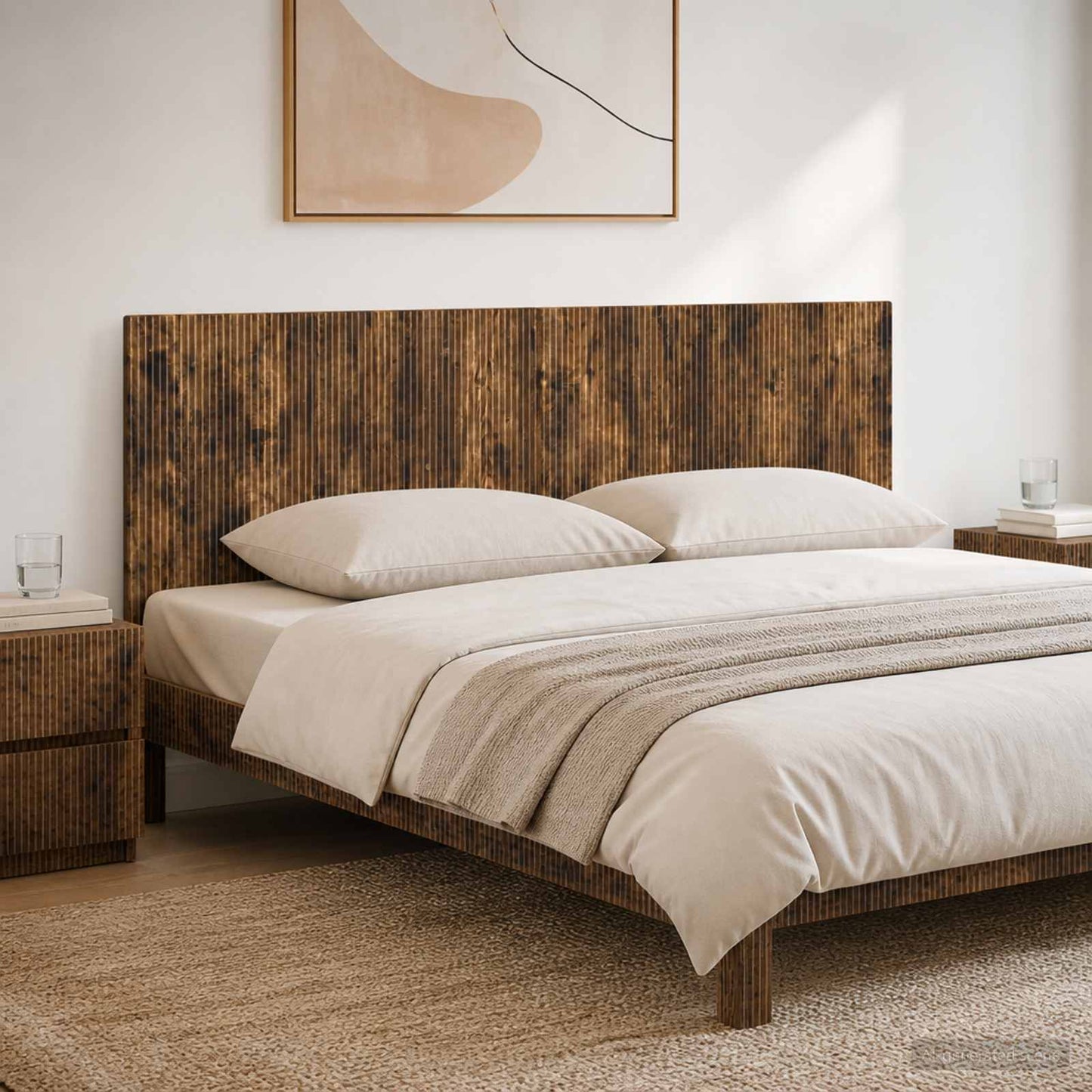 Wall-Mounted Headboard ARNHEM Smoked Oak Engineered Wood