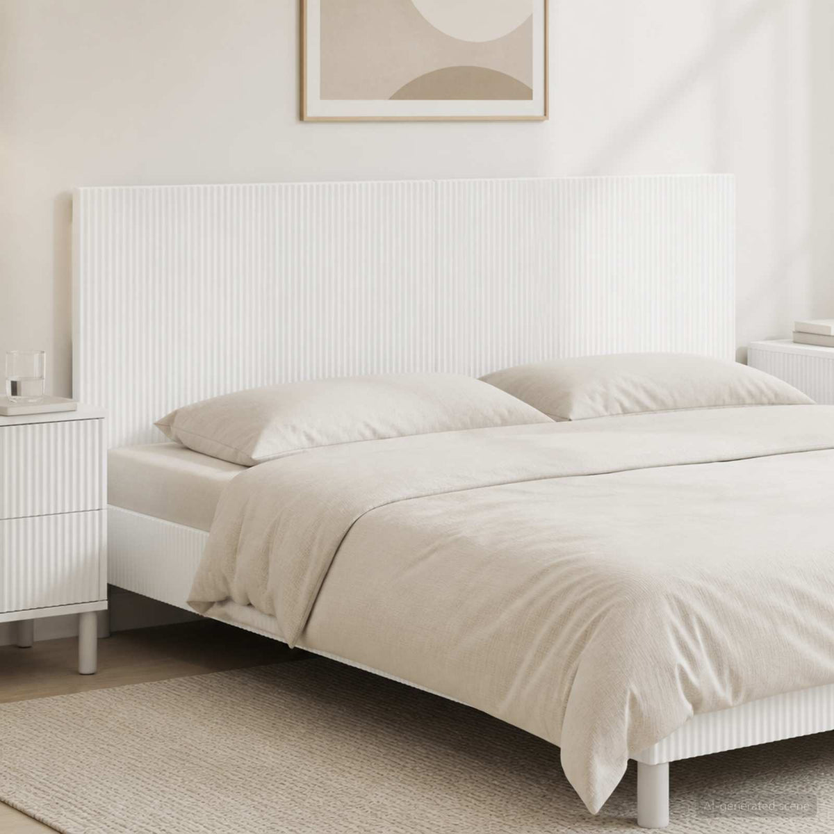 Wall-Mounted Headboard ARNHEM White Engineered Wood