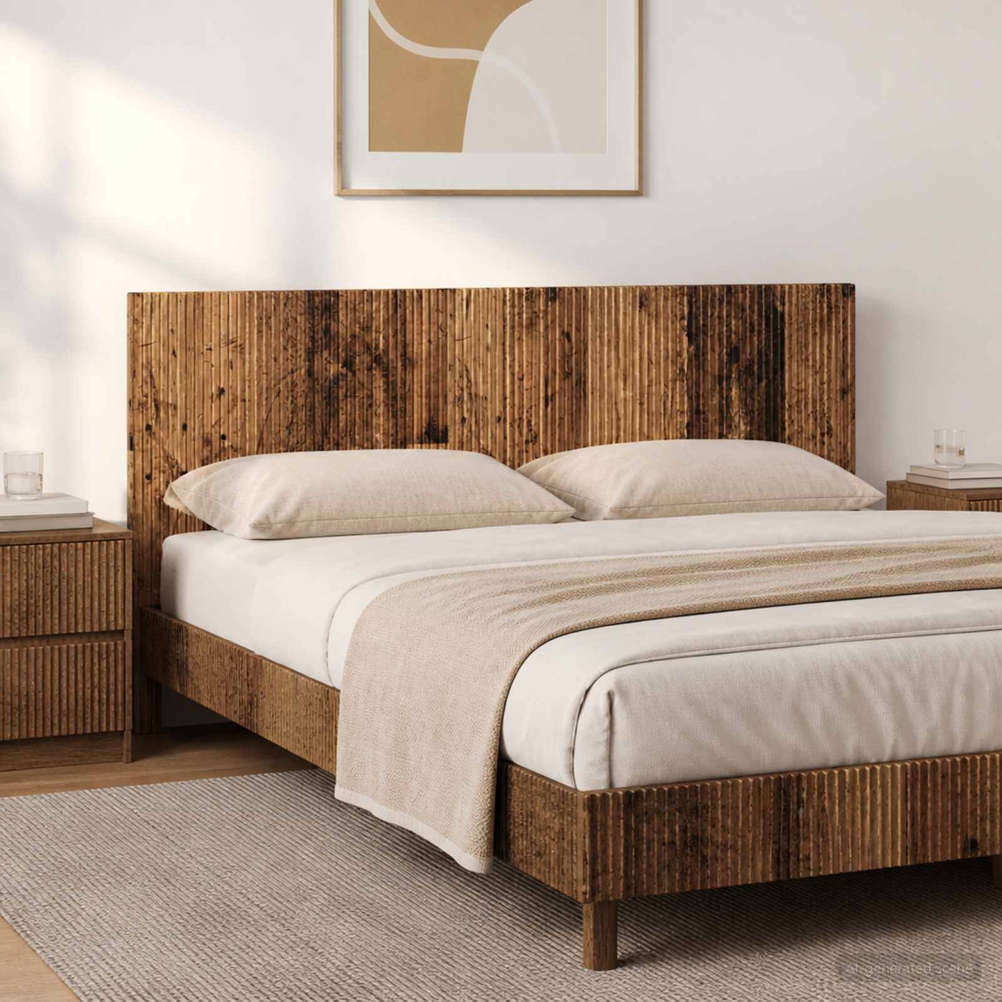 Wall-Mounted Headboard ARNHEM Old Wood Engineered Wood