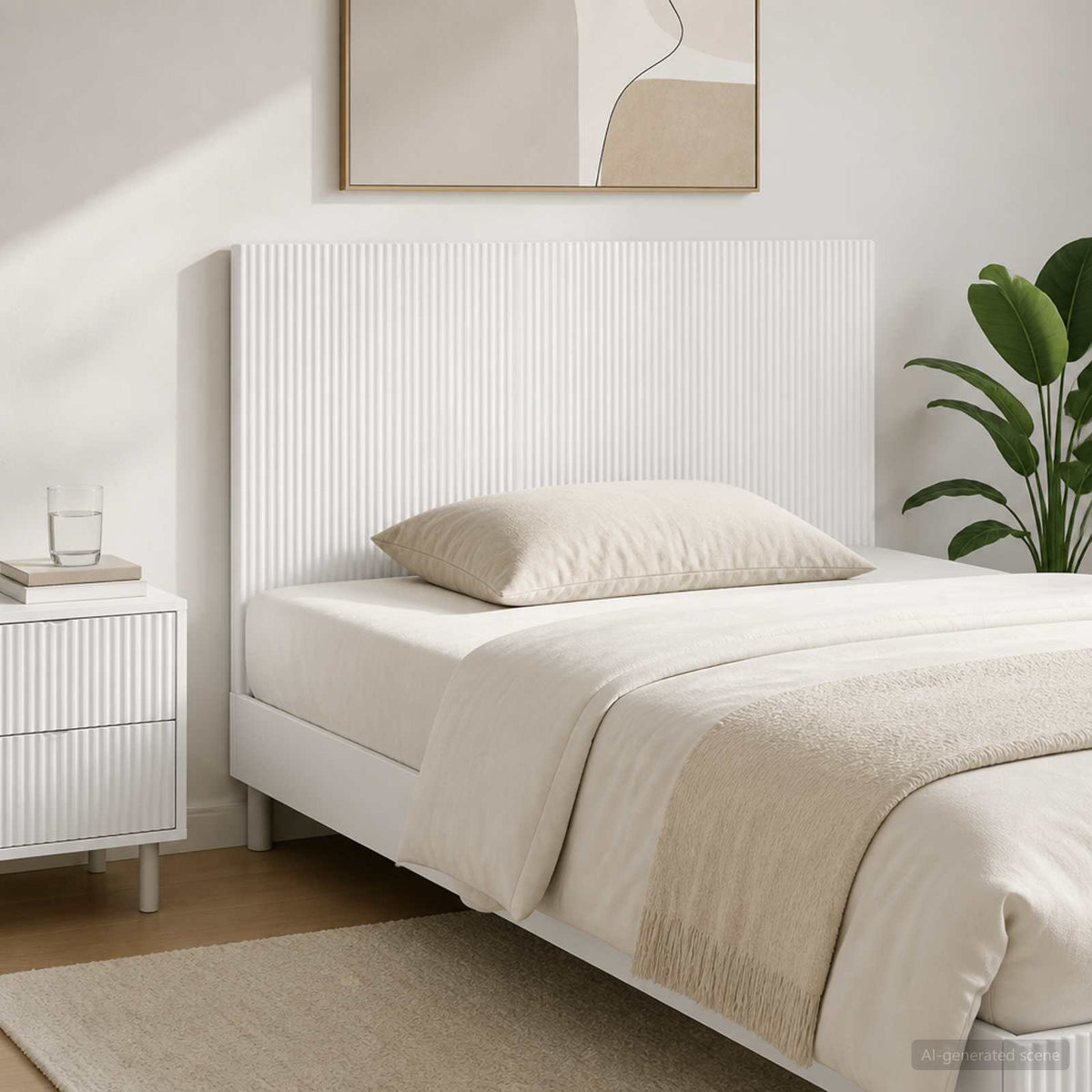 Wall-Mounted Headboard ARNHEM White Engineered Wood