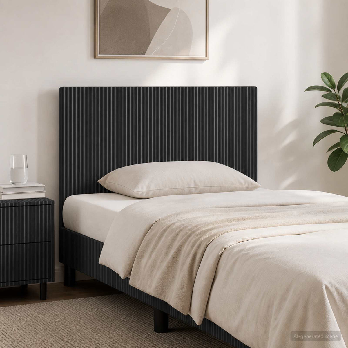 Wall-Mounted Headboard ARNHEM Black Engineered Wood
