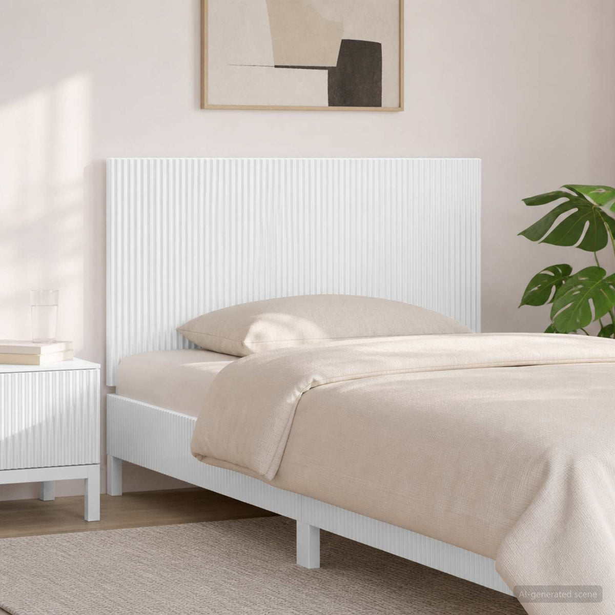 Wall-Mounted Headboard ARNHEM High Gloss White Engineered Wood