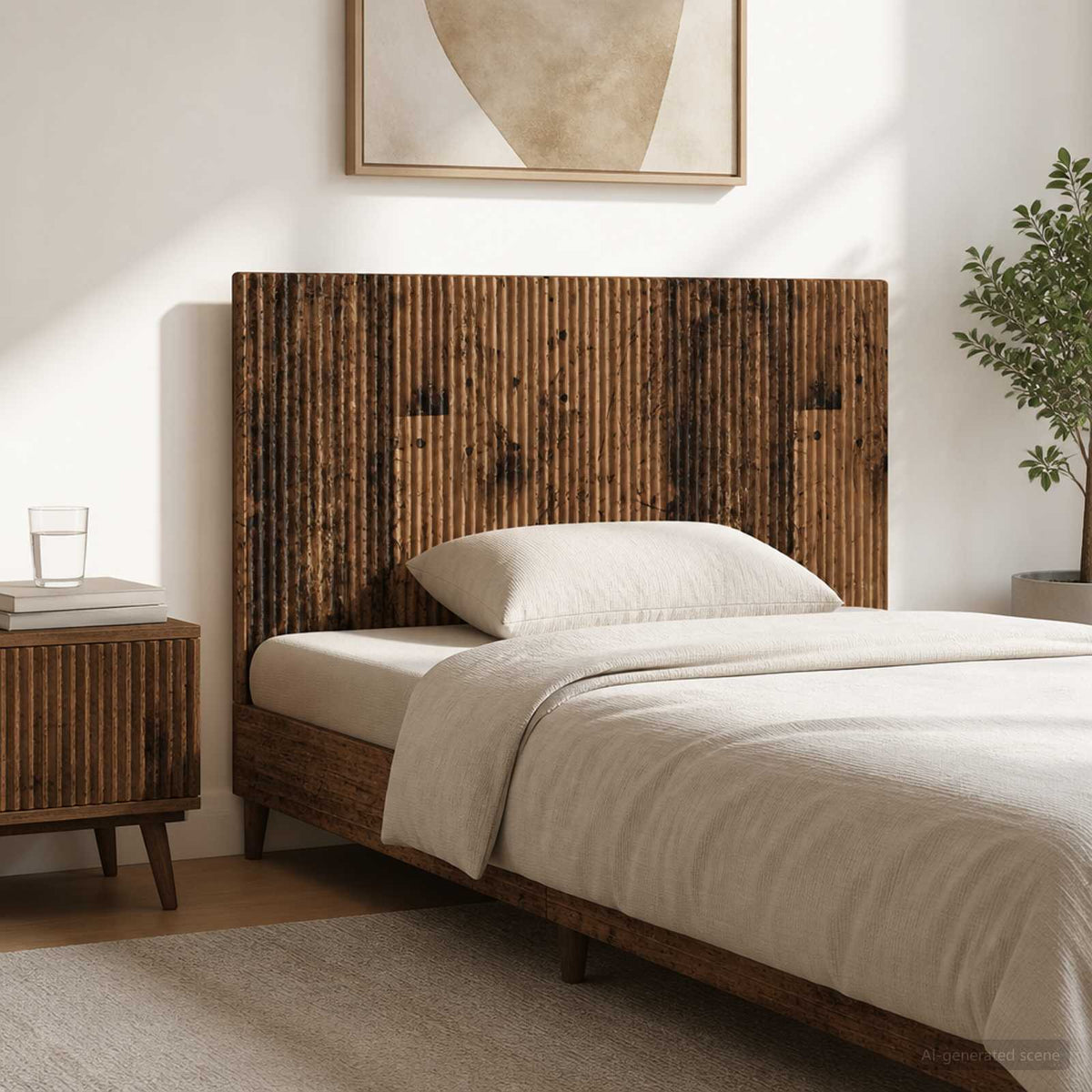 Wall-Mounted Headboard ARNHEM Old Wood Engineered Wood