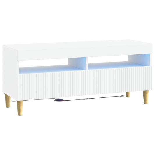 LED TV Cabinet ARNHEM 100 x 35 x 43 cm White Engineered Wood
