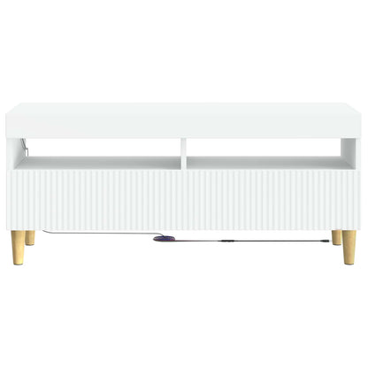 LED TV Cabinet White Engineered Wood