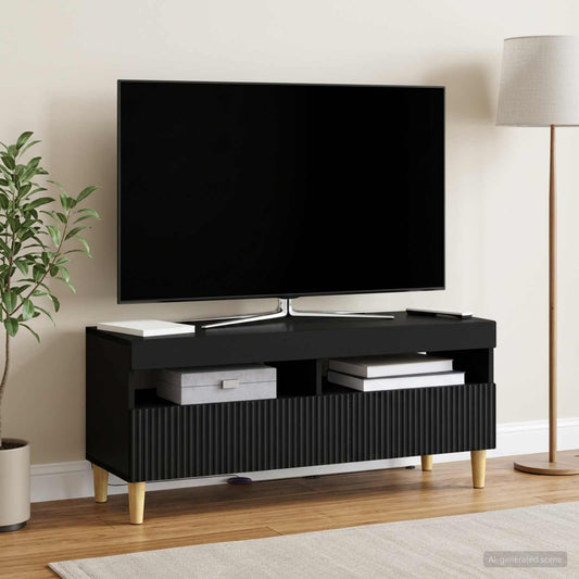 LED TV Cabinet ARNHEM 100 x 35 x 43 cm Black Engineered Wood