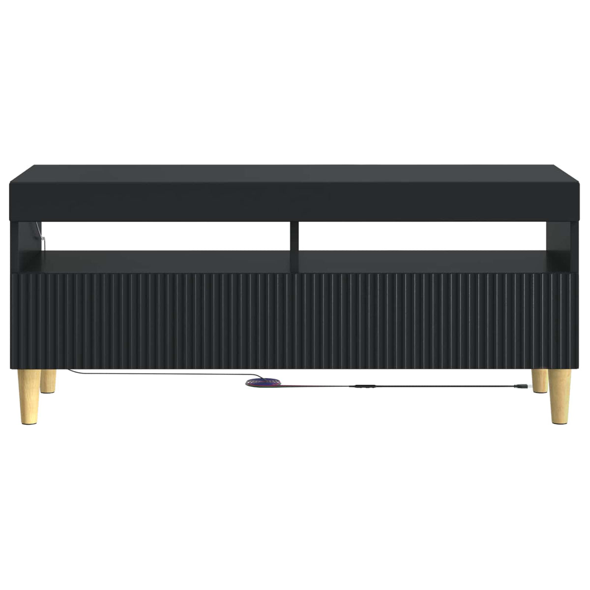 LED TV Cabinet Black Engineered Wood