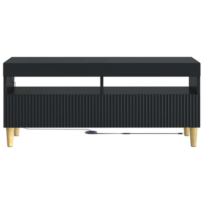 LED TV Cabinet Black Engineered Wood