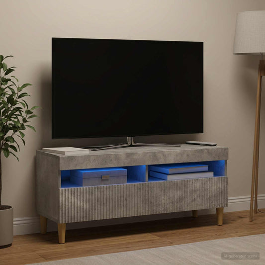 LED TV Cabinet ARNHEM 100 x 35 x 43 cm Concrete Grey