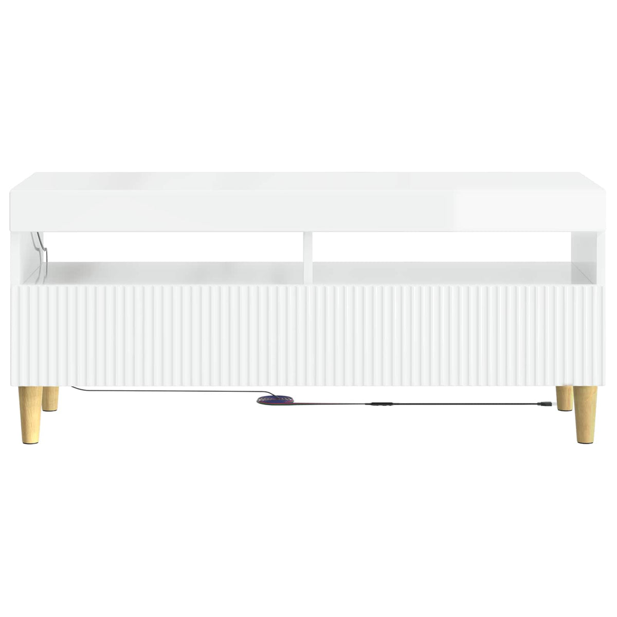 LED TV Cabinet High Gloss White Engineered Wood