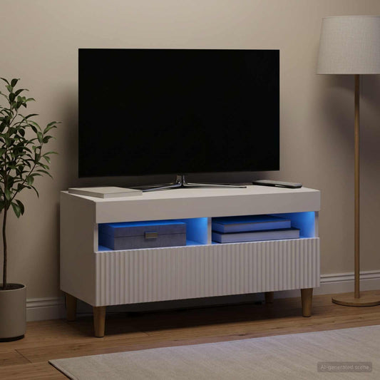 LED TV Cabinet ARNHEM 81 x 35 x 43 cm White Engineered Wood