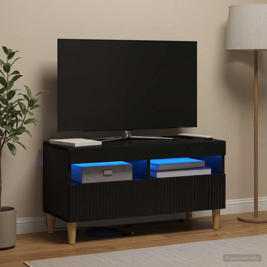 LED TV Cabinet ARNHEM 81 x 35 x 43 cm Black Engineered Wood
