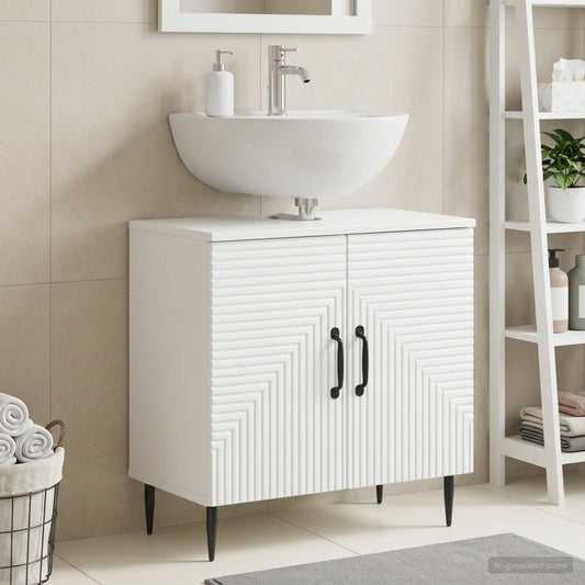 Bathroom Sink Cabinet HAARLEM White 59.5 x 31.5x 59 cm