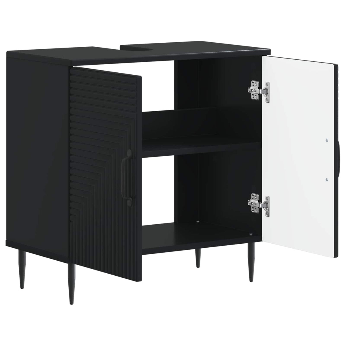 Bathroom Sink Cabinet HAARLEM Black 59.5 x 31.5x 59 cm