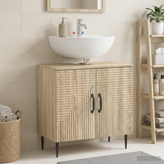Bathroom Sink Cabinet HAARLEM Sonoma Oak 59.5 x 31.5x 59 cm