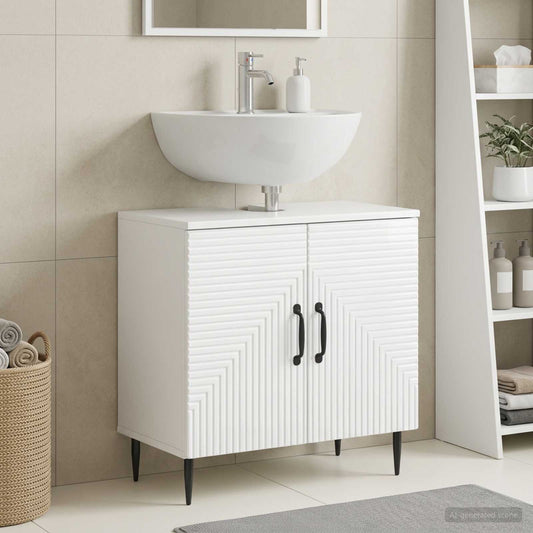 Bathroom Sink Cabinet HAARLEM High Gloss White