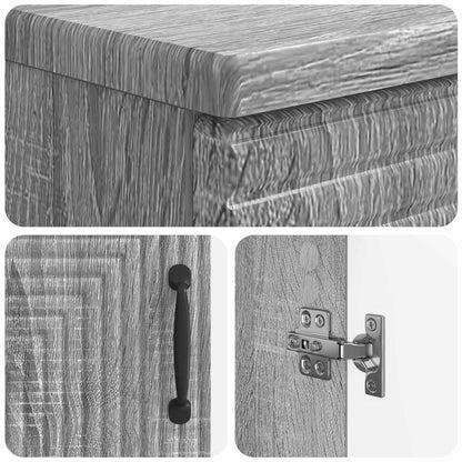 Bathroom Sink Cabinet HAARLEM Grey Sonoma 59.5 x 31.5x 59 cm