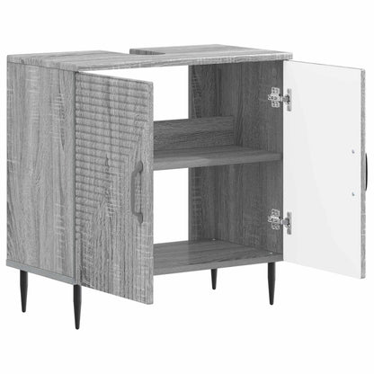 Bathroom Sink Cabinet HAARLEM Grey Sonoma 59.5 x 31.5x 59 cm