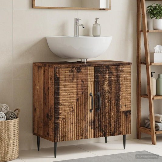 Bathroom Sink Cabinet HAARLEM Old Wood 59.5 x 31.5x 59 cm