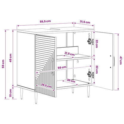 Bathroom Sink Cabinet HAARLEM Artisan Oak 59.5 x 31.5x 59 cm